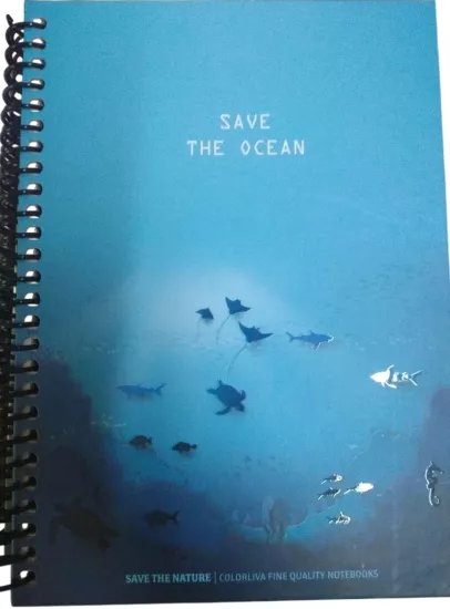 17*24 80 Yaprak Kareli Save The Nature Sert Kapak Ivory Defter