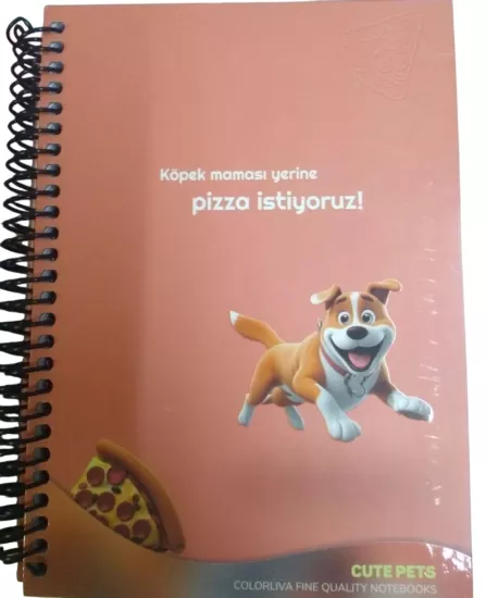 17*24 80Yaprak Kareli Cute Pets Sert Kapak Beyaz Defter
