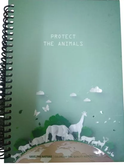 17*24 80 Yaprak Kareli Save The Nature Sert Kapak Ivory Defter