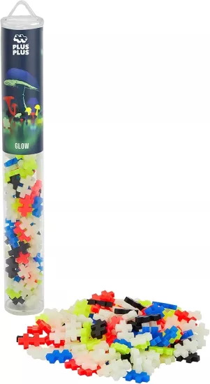 PLUS-PLUS GLOW / Karanlıkta Parlayan 100 Parçalık Tüpte Çocuk Puzzle 