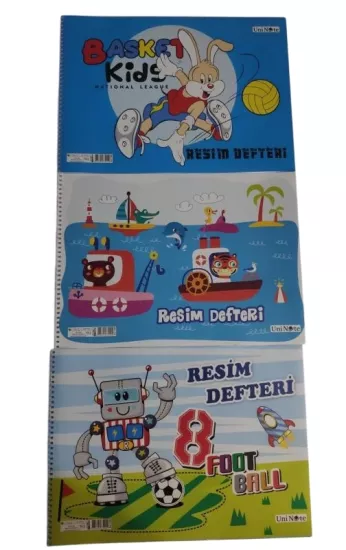 3 Adet 24*34 Resim Defteri 15 Yaprak