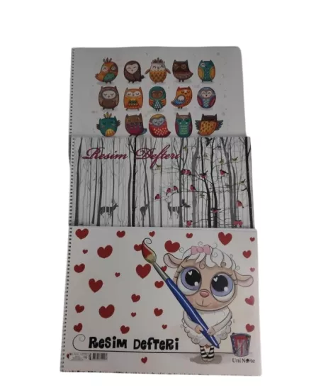 3 Adet 24*34 Resim Defteri 15 Yaprak