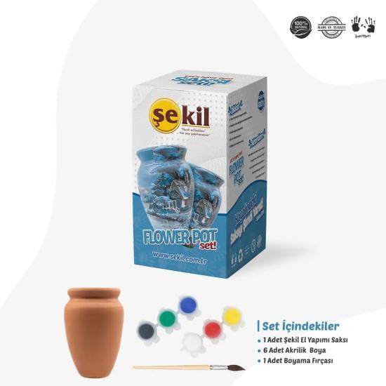 Seramik Kil Hamuru Saksı Boyama Seti