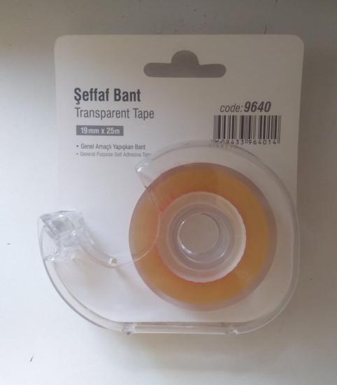Şeffaf Bant Bant Makineli 19MMX25MT
