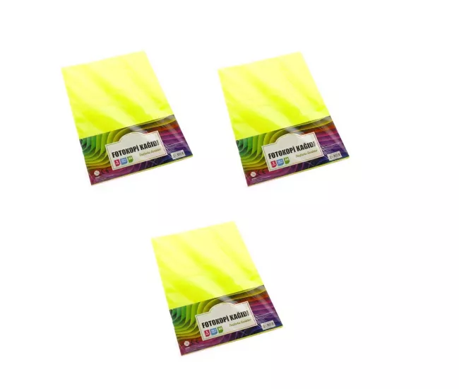 3 Paket Neon Renkli Fotokopi Kağıdı 100’lü