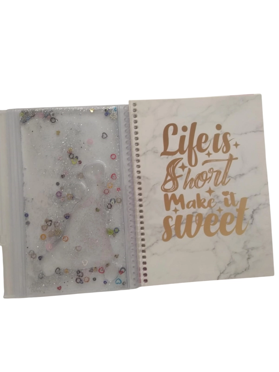 A5 Boy Simli Ve Sulu Şeffaf Kalemlikli Defter 