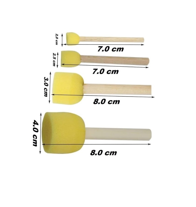 4’lü Ponpon Tampon Sünger Fırça ( 4 set)