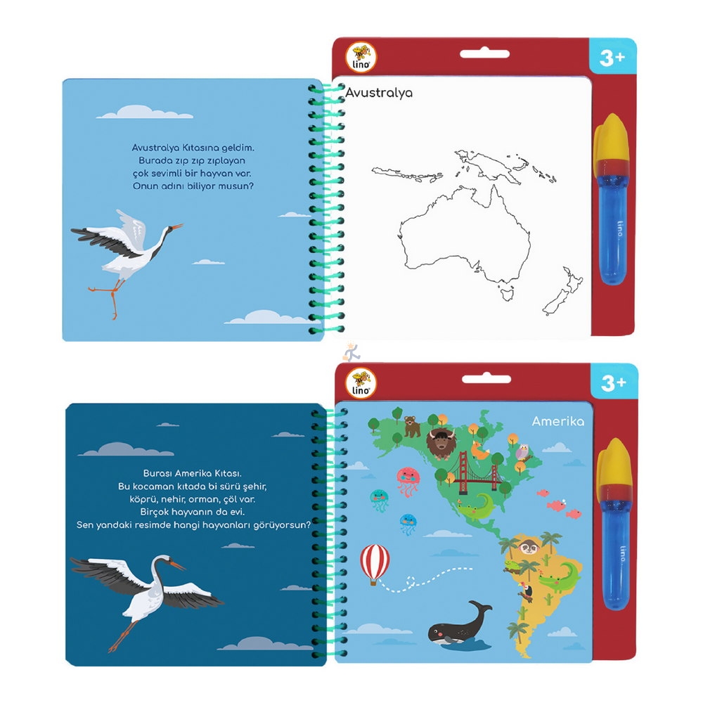 Lino Aqua Magic Book Kıtalar ( Sihirli Boyama Kitabı)