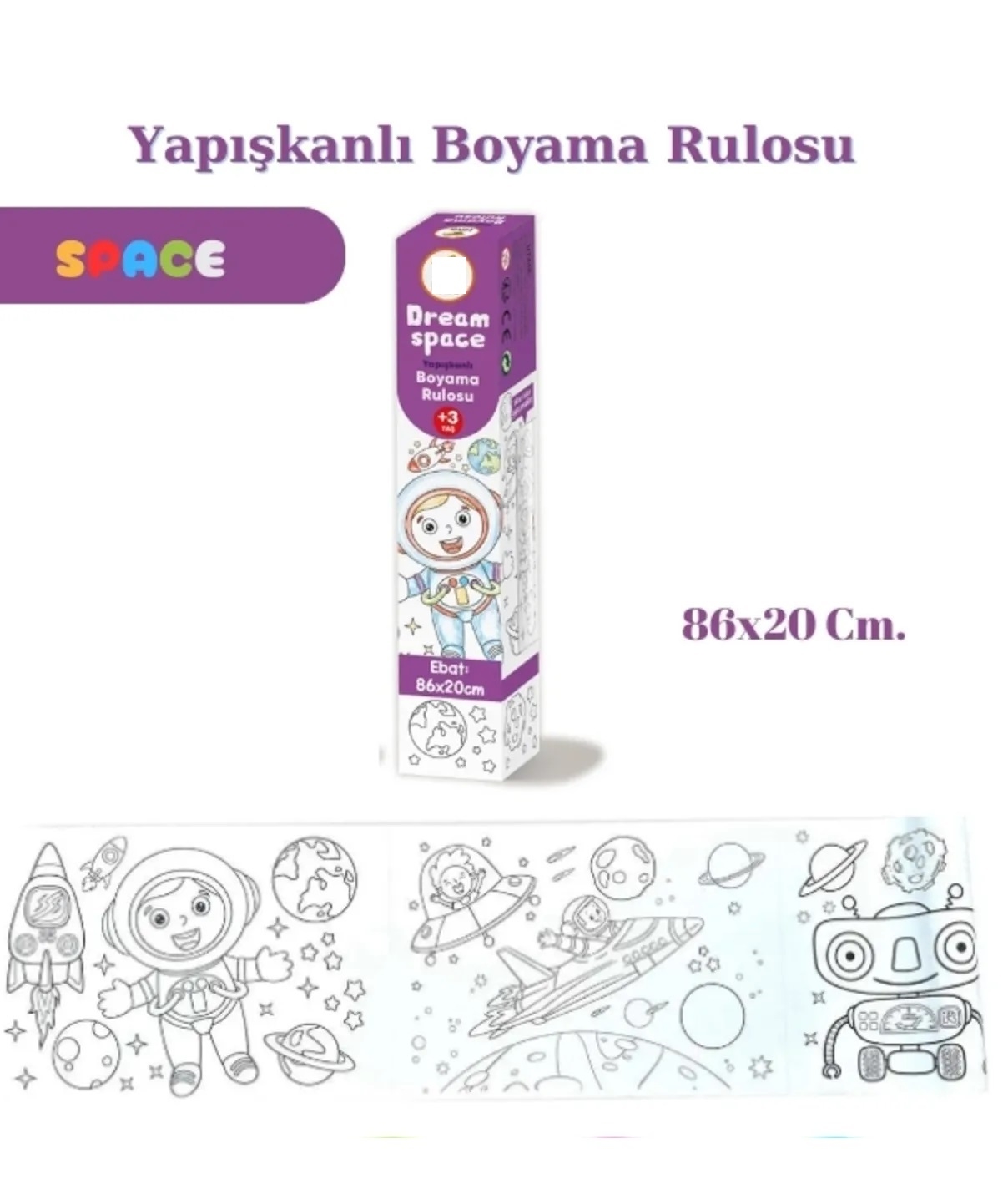 Yapışkanlı Rulo Resim Boyama Kağıdı DREAM SPACE  86 x 20 cm